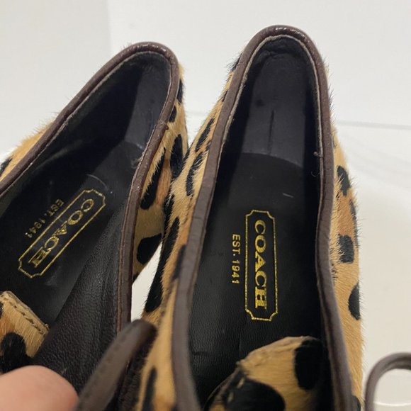 Coach Leopard Calf Hair Tullah Heels Booties 7.5 - Picture 10 of 11